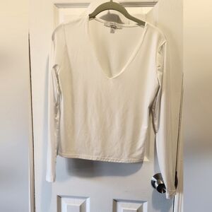Faded Rose Essentials V Neck Long Sleeve Top